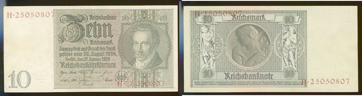 Germany 10 reichsmark 1929 AU